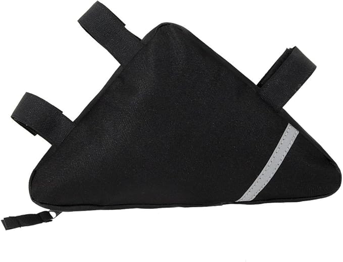 MOOCY Bicycle Bike Storage Bag Triangle Saddle Frame Strap-On Pouch for Cycling -Black
