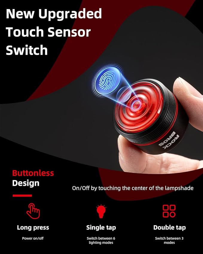 ROCKBROS Bike Tail Light Smart Brake Sensing Rear Bike Light Led Bike Lights,Type C USB Rechargeable,IPX6 Waterproof Bike Light for Night Riding