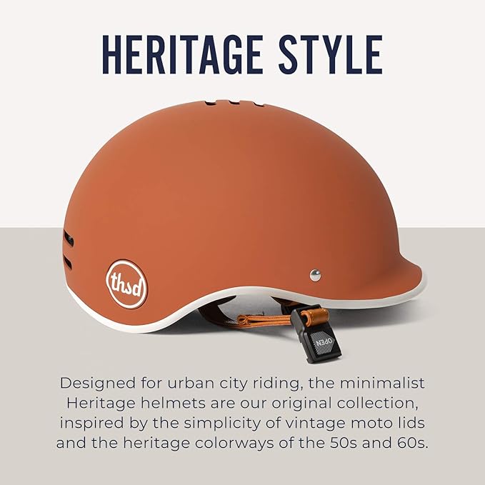 Thousand Heritage 1.0 Adult Bike Helmet; The Original Low Profile Retro Commuter Cycling Helmet Safety Certified for Bicycle Skateboard Skating Roller Skates; for Men & Women