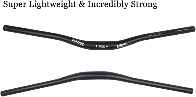Wake 31.8mm MTB Mountain Bike Handlebar, Aluminum Alloy Mountain Bike Bicycle Riser Handlebar Extra Long 720/780mm with Paint Matte Surface (Black, 780mm)