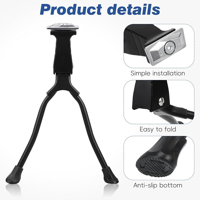 Adjustable Bike Kickstand Double Leg Holder Side Stand Parking Rack Support for Mountain Bikes 12.4 Inch