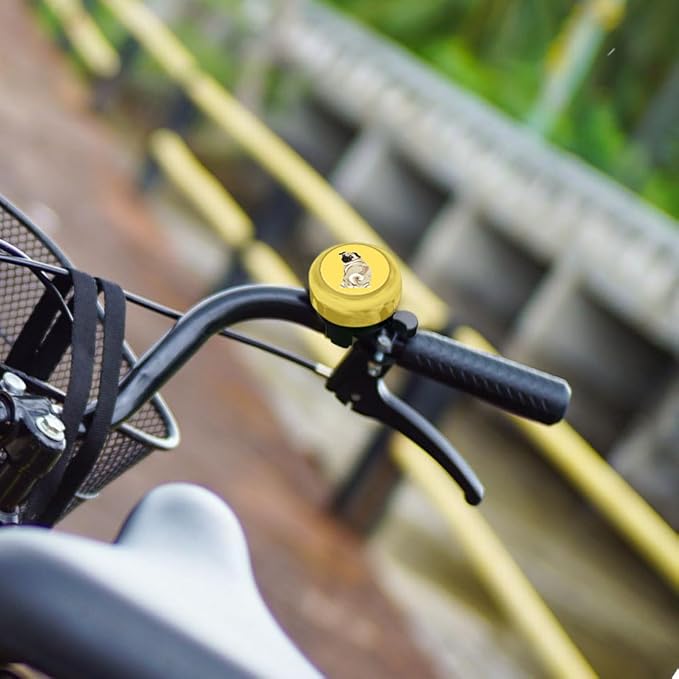 WIRESTER Gold Aluminum Round Bike Bell, Classic Ring Bicycle Bell, Bike Accessories Bell Ring for Adults Kids Girls Boys