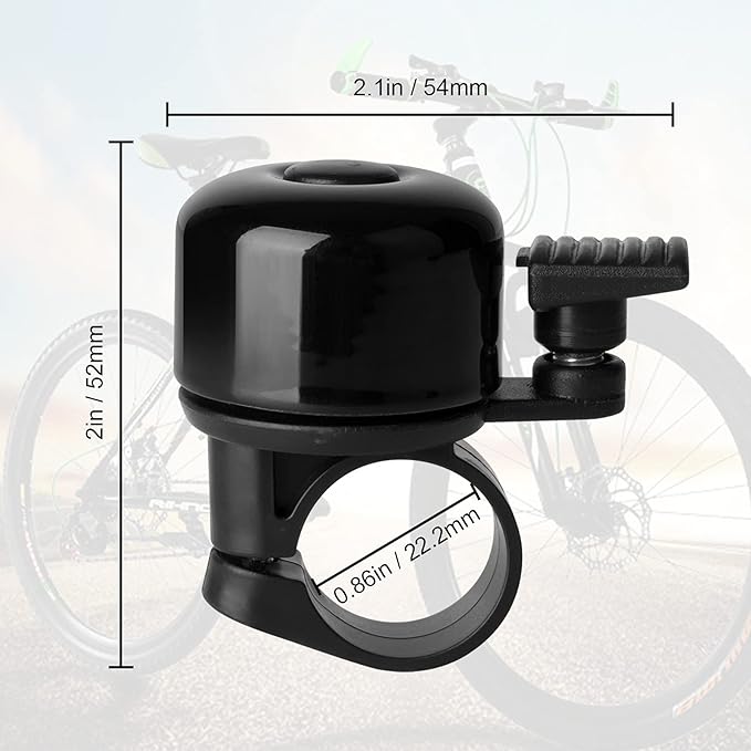 Bike Bell 2 Pack with Loud Melodious Sound Classic Mini Bicycle Bell for Kids Adults Bike Horn for Road, Mountain Bike for Scooter, MTB, BMX