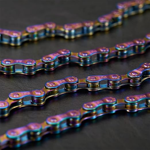 6/7/8 Speed Bike Chain Rainbow Chain for Bike 1/2" x11/128 116 Links Lightweight Bicycle Chain，Bike Chains MTN BTX MTB Mountain Bike Road Bicycle Chain