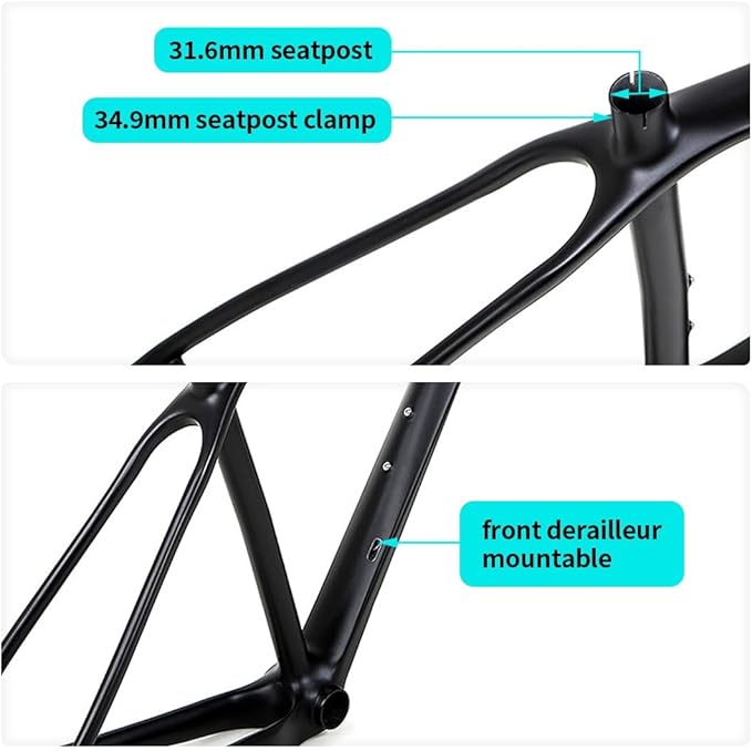 Carbon Fibre Hardtail MTB Frame 27.5/29er XC Mountain Bike Frame 15/17/19'' Disc Brake Thru Axle 12x142mm Internal Routing