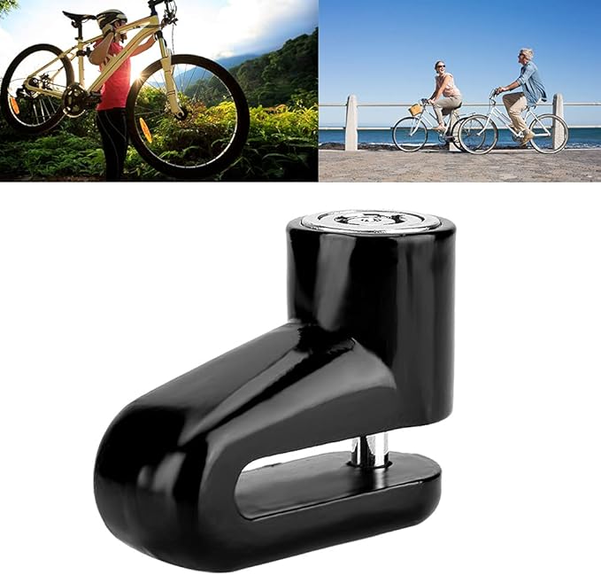 Heavy Duty Motorcycle Disc Lock, AntiTheft Pin Brake Wheel Security Lock with Alarm, Durable Bike Protection for Motorcycles & Scooters, Loud 110dB Alarm for Theft (Black)