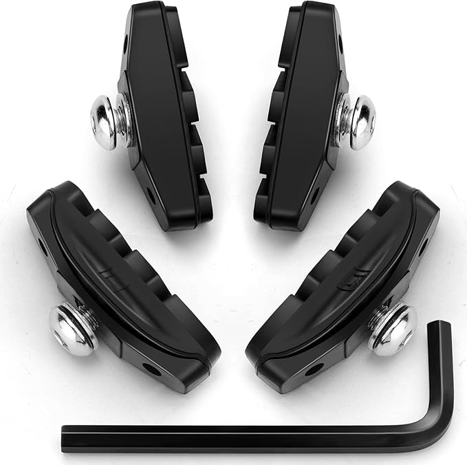 NUWAB 2 Pairs Premium Bike Brake Pads, Professional Caliper Brake Pads for Road Bicycle, Bike Brake Blocks of 50mm, Come with Allen Wrench