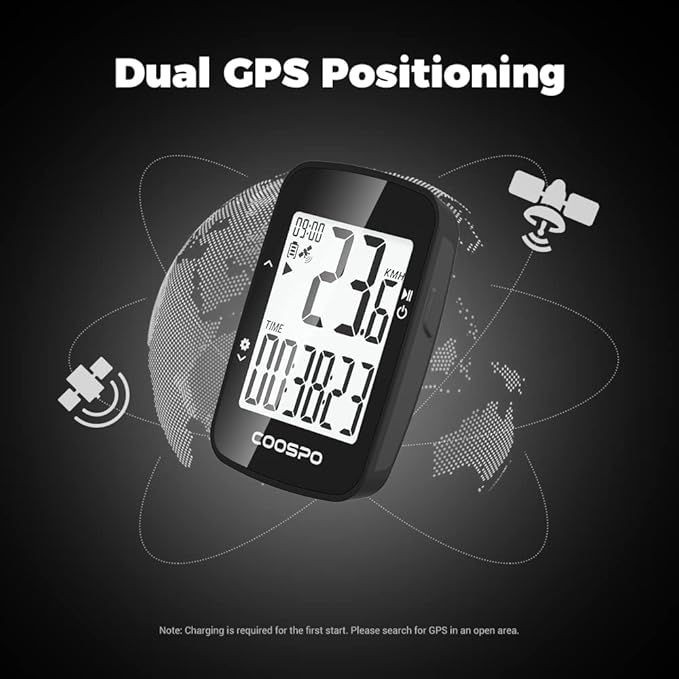 COOSPO BC26 Bike Speedmeter GPS, Wireless Bike Computer for Entry Level Rider, Bicycle Speedometer Odometer Wireless Cycling Computer with Automatic Backlight