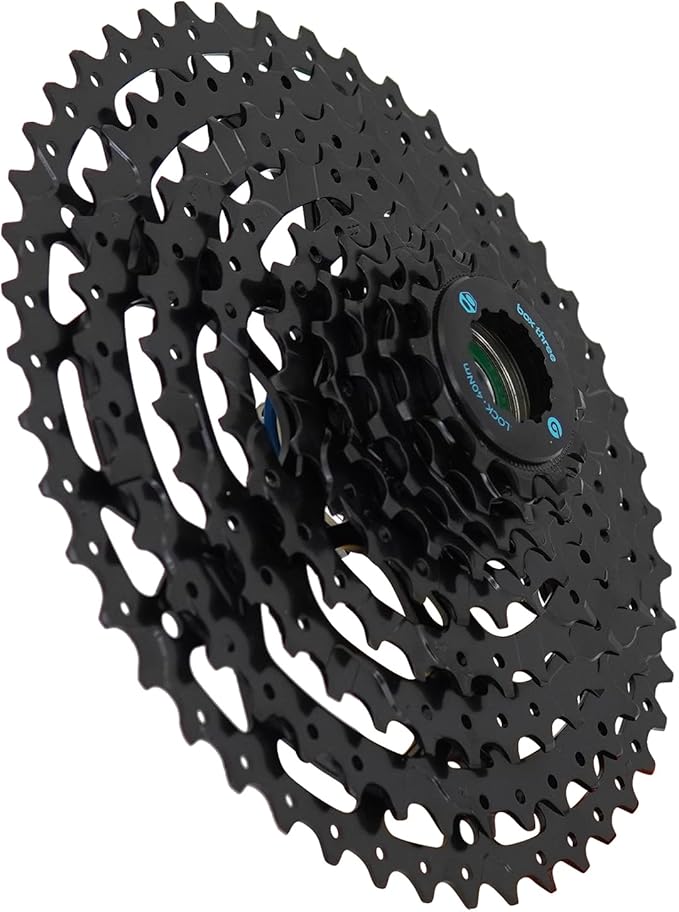 Box Three Prime 9 Non E-Bike & E-Bike Cassette 11-46T, 11-50T, 12-46T & 12-50T Fits Standard HG Hubs 9/10/11 Speed Cassette Mountain Bike, Compatible Lightweight Bicycle MTB Bike Cassette
