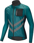 WOSAWE Men's High Visibility Cycling Wind Jacket Water Resistance Reflective Windbreaker