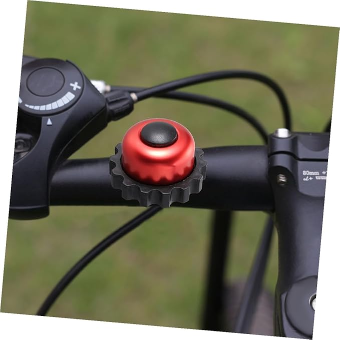 HEMOTON 3pcs Red Rotating Loud Bike Bell Horn for Bicycle Handlebar Accessories, Vintage Cycling Bell Suitable and Adults Outdoor Riding