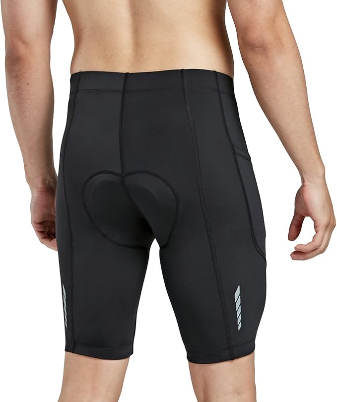 baleaf Men's Padded Bike Shorts Cycling Road Biking Riding Bicycle Cycle Wear Pockets UPF 50+ MTB Accessories Tights