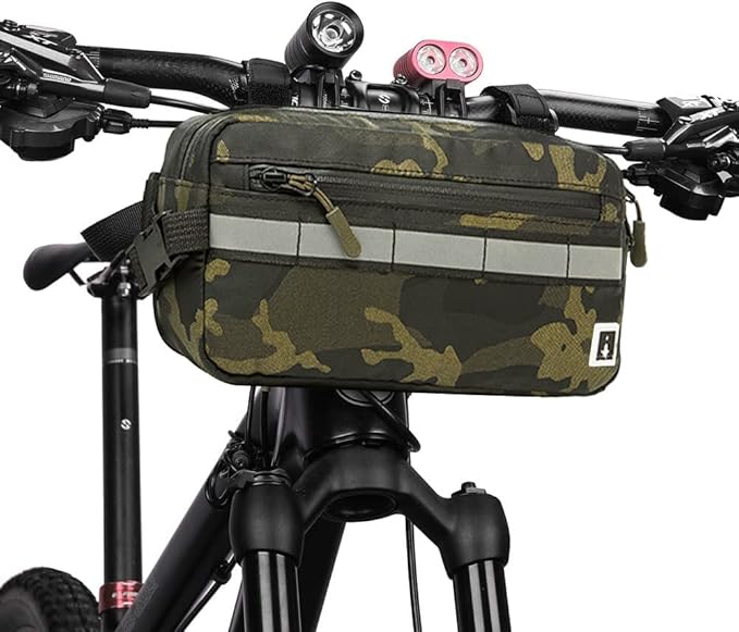 ROYALFAIR Waterproof Bike Handlebar Bag (Green Camo)