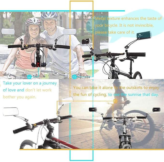Bike Mirrors Handlebar Rearview Mirror, Bicycle Mirrors for Handlebars 2 pack, Bike Mirrors for Handlebar for Electric Bike, Mountain Bike, and Fixed Gear Bike (black1)