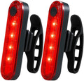 Bike Tail Light 2 Pack - Bright USB Rechargeable Rear Bike Light - Easy Bicycle Tail Light Installation - Waterproof IP44,4 Modes LED Bike taillights for for Adults Kids Men Women Road Mountain