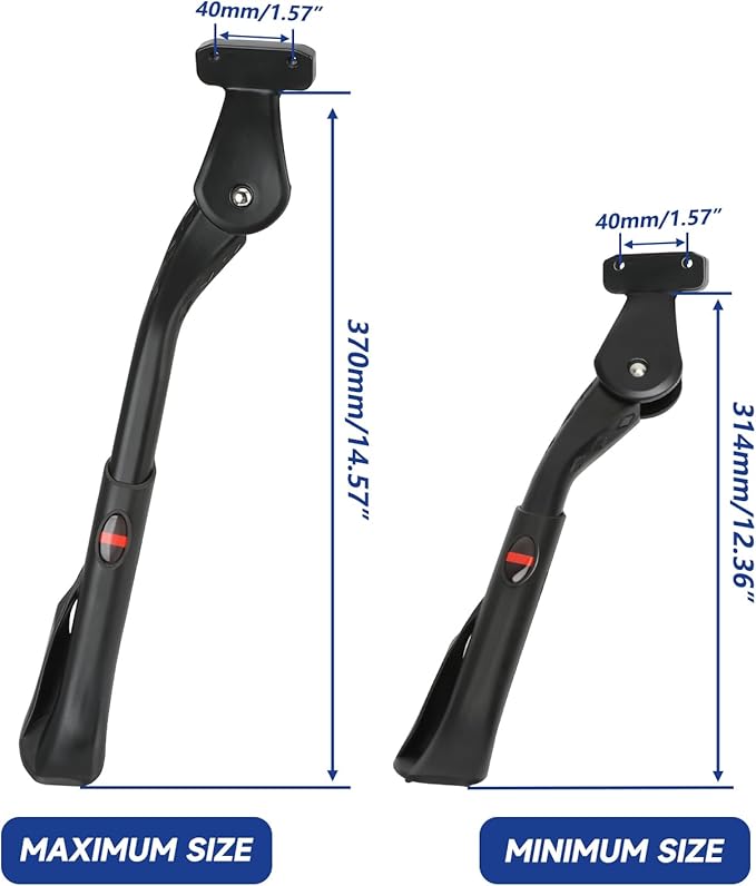 Universal Ebike Kickstand Compatible with Ridstar Q20 Pro Lite H20 H26 Pro Super 73 S2 RX Electric Bike, Adjustable Kick Stand for 20-29 Inch Adult Mountain Bike Fat Tire Folding E-Bike Parts