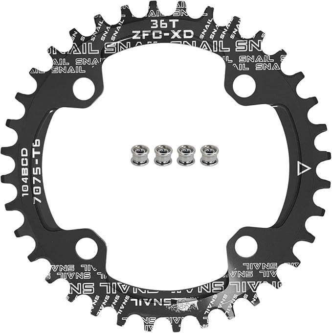 FOMTOR 104 BCD Chainring (30-52T) 7-12 Speed Compatible CNC 7075 Aluminum Narrow Wide Tooth Round Oval Chainrings for MTB/Road Bike Ebike Chainwheel Black/Red