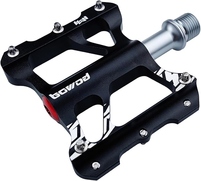Youth MTB Mountain Bike Colored Pedals, Small Road Bike Pedals Womens MTB Flat Pedal, Kids BMX Pedals for Children's bicyle and Kid's Bike 9/16, CNC Aluminum Pedal w Cr-Mo Axel, 2Bearings,10Pins