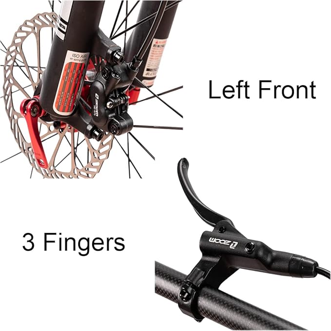BUCKLOS Zoom MTB 4 Piston Hydraulic Disc Brakes Set, Left Front 850mm Right Rear 1550mm Mountain Bike Hydraulic Brake Aluminum Alloy Lever with Caliper is/PM Adapter (Pre-Bled)