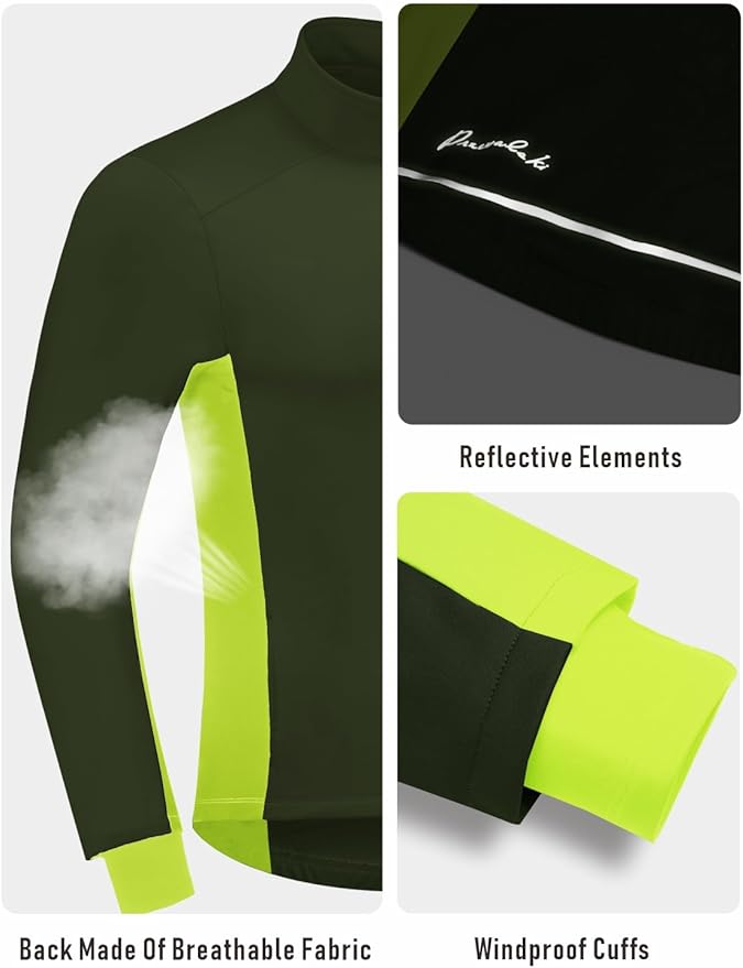 Przewalski Cycling Bike Jackets for Men Winter Thermal Running Jacket Windproof Breathable Reflective Softshell Windbreaker