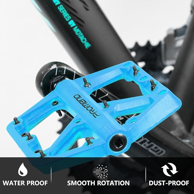 Mountain Bike Pedals - Durable Nylon DU Bearing Platform Pedals for MTB and BMX