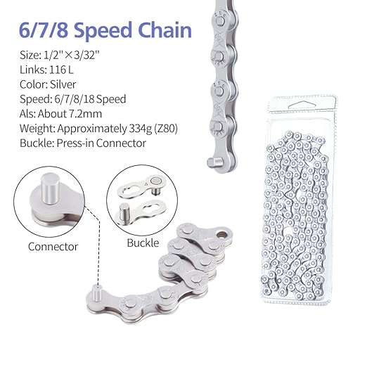 Bike Chain, 6/7/8 Speed Chain, for Road Mountain Racing Cycling