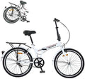 24" Folding Bikes for Adults City Commuting Folding Bicycle with Steel Frame/Front and Rear are V Brakes Compact Folding Bike for Adults Men and Wome