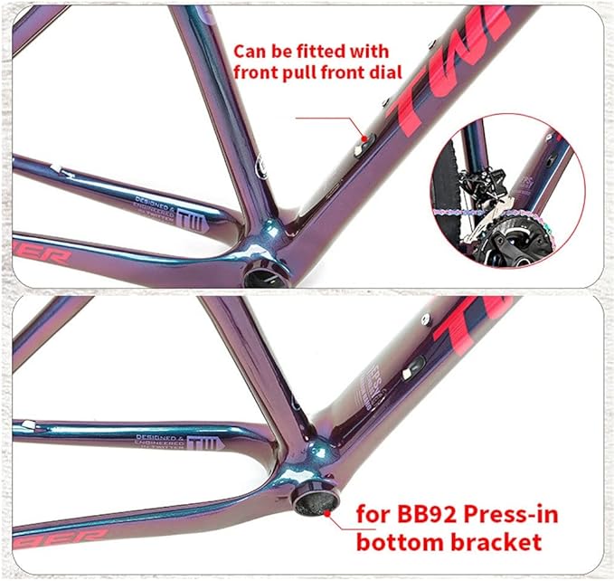 27.5er 29er Carbon Fiber Bike Frame 15''/17''/19'' Hardtail Mountain Bike Frame QR 135mm Disc Brake Internal Routing XC AM(Silver,29 * 17'')