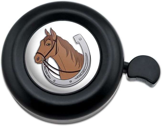 GRAPHICS & MORE Brown Horse in Horseshoe Bicycle Handlebar Bike Bell