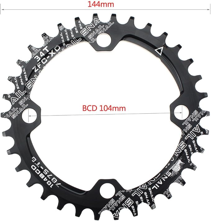 CYSKY 104 BCD Chainring 30T to 52T Narrow Wide Chainring with Sprocket Bolts for 1x Set-up Road Bike Mountain Bike BMX MTB Gravel Ebike