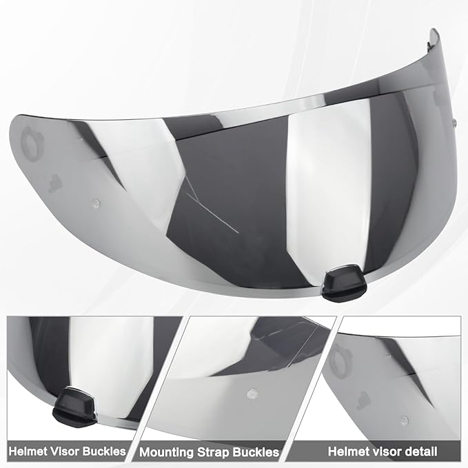 HJ-31 Shield Replacement Visor Fit for HJC i10 i70, Tinted Motorcycle Helmet Visor Motorcycle Helmet Accessories (Silver)