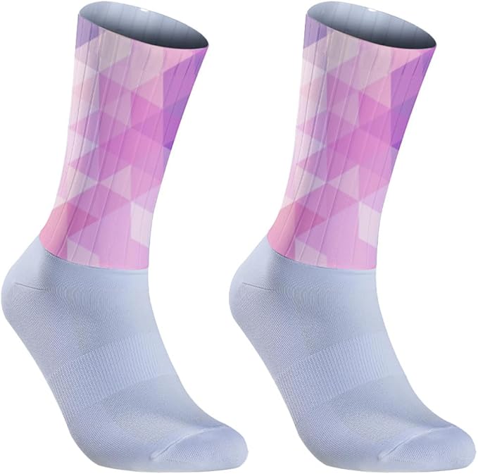 Cycling Socks Athletic Crew Socks Breathable Cushioned Compression Running Hiking Socks For Mens Womens
