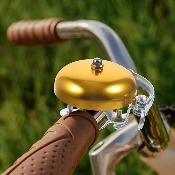 2pcs Aluminum Alloy Bike Bells Loud Vintage Bicycle Bell for Mountain Bikes Cycling Accessories with Sound Safety Ring for Adults