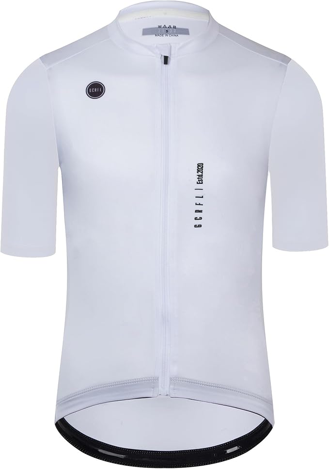 GCRFL Cycling Jersey Men Shorts Sleeves Road Bike Jersey Bicycle Tops Shirt, Zipper Pocket UPF 50+ Lightweight PRO Race Fit