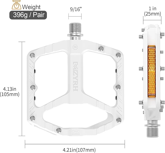 MZYRH Mountain Bike Pedals MTB Pedals,9/16" Non-Slip Lightweight Aluminum Alloy Bicycle Pedals for Road Mountain BMX MTB