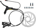 4-Pistons E-Bike Hydraulic Disc Brake Set, 2-PIN Electric Power-Off Hydraulic Brakes Set with 160mm Rotors, Pre-Bled with Mineral Oil Brakes Kit for eBike, MTB, Electric Scooters(Left Front)