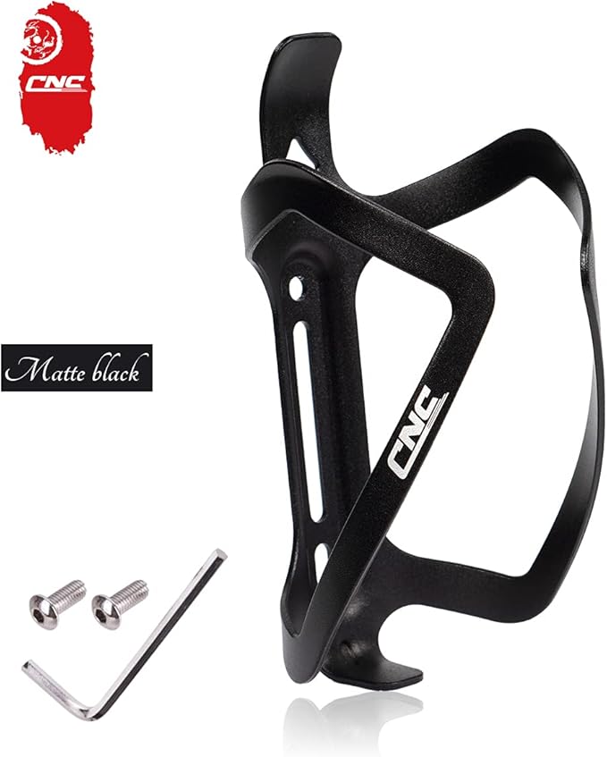CNC Bike Water Bottle Holder, 2-Pack Bike Water Bottle Cage for Road Bike/Mountain Bike，Black