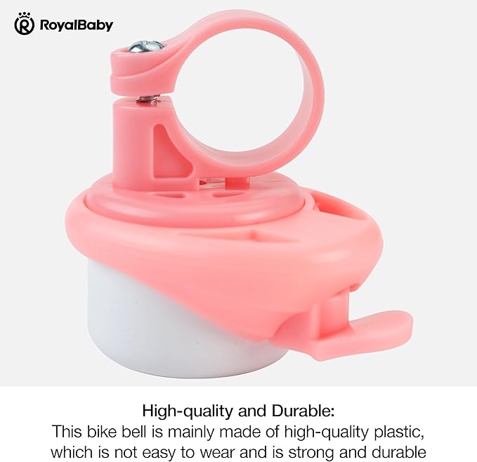 RoyalBaby Kids Bike Bell, Bicycle Accessories for Boys and Girls, Easy Installation, Black & Pink