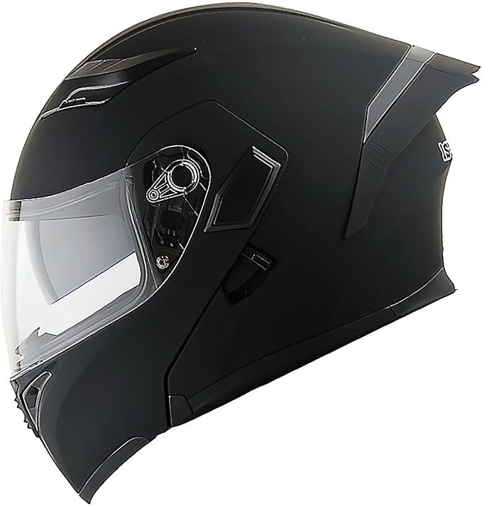 1Storm Motorcycle Modular Full Face Helmet Flip up Dual Visor Sun Shield: HB89 Matt Black; Size XL