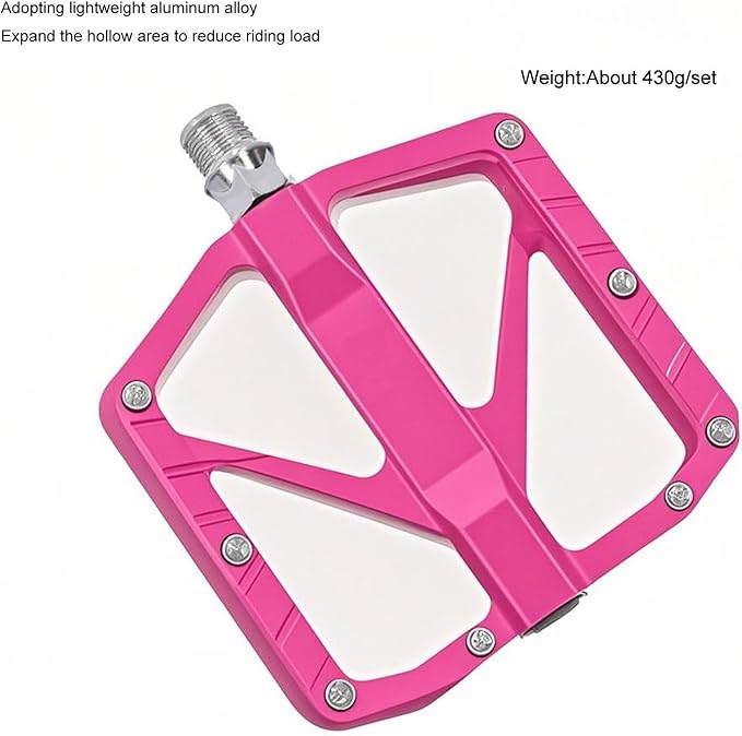 Mountain Bike Pedals, Aluminum Alloy, Pink and Black