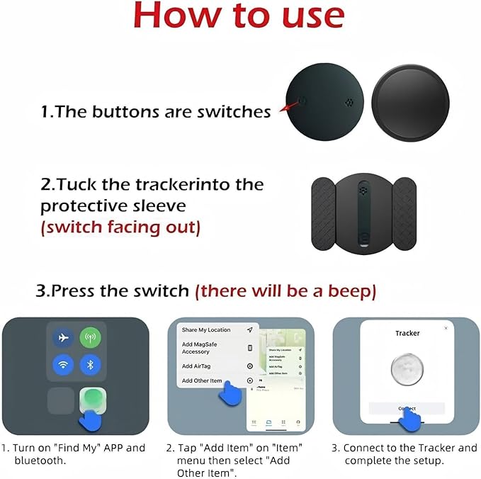 Tracker for Elderly, Kids, Bikes & Motorcycles, Affordable GPS Locator, High-Precision Positioning, Easy to Use, Real-Time Tracking, Theft Protection, Location Monitoring. (1PC)