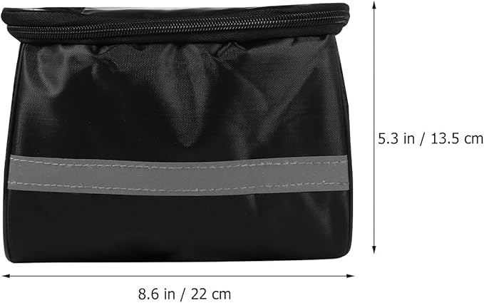 BESTonZON Bike Handlebar Bag and Front Frame Bag Black, Waterproof Cycling Pouch with Multiple Compartments for Road and Foldable Bikes, Convenient Storage for Commuting and Outdoor Riding