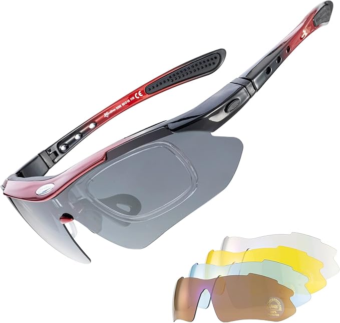 ROCKBROS Polarized Sunglasses Men Women Cycling/Pickleball/MTB Glasses UV Protection, Suitable for Myopia Glasses