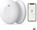 2-Pack Smart Tracker for iOS & Android, No Monthly Fee, Worldwide Location Tracking, IP67 Waterproof, 1-Year Battery, Finder for Keys Luggage Car Gear (White)