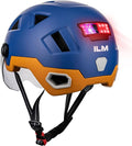 ILM Smart Adult Bike Helmet with Automatic G-Sensor Turn Signal & Brake Warning LED Light Control Road Cycling Helmet E3-12LS