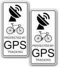 2x Bicycle Warning GPS Tracking Device Sticker - Bike Theft Decal for Top Tube