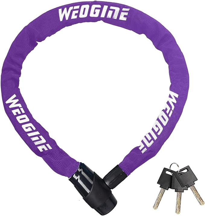 Bike Lock, Heavy Duty Anti-Theft 2.72 Ft Security Chain with 3 Keys, Waterproof for Bicycle,Scooter, Motorcycle, Door, Gate, Fence
