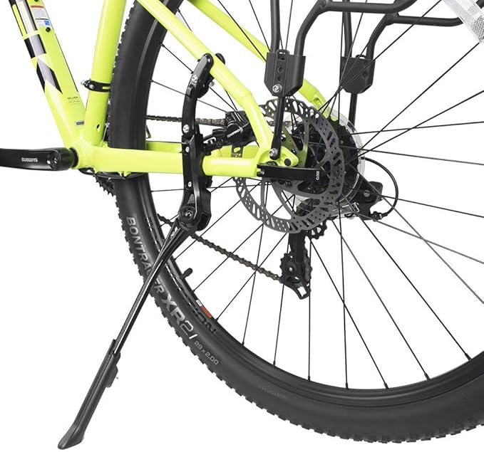 BV Rear Bike Stand for 24"-28" Bikes - Adjustable Bike Kickstand for Adult Bike with 8 Height Levels, Non-Slip Foot & Clamp Grip - Weather-Resistant Aluminum Alloy Bicycle Stand for Road, Mountain BMX