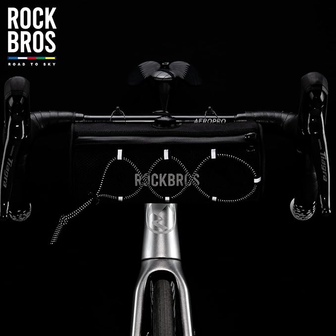 ROCKBROS ROAD TO SKY Bike Handlebar Bag Bicycle Front Bag Bag Storage Bag Lightweight & Sturdy Bicycle Handlebar bag for Road Mountain Bike 2L,Black