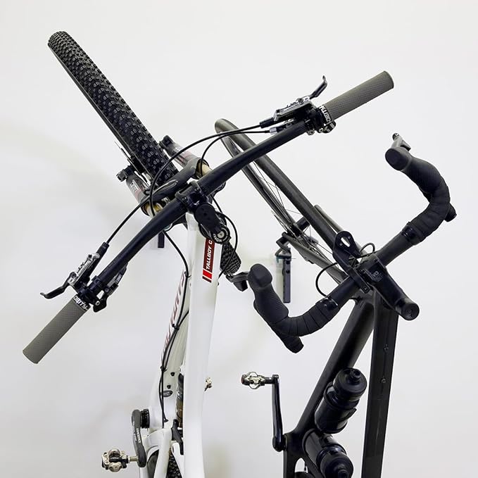 WheelRest Bike Hook, No-Lift Garage Bike Wall Mount 75lbs Max Load, Fits all bikes, Vertical Bicycle Storage Rack, Adjustable Bike Hanger for MTB, Road, eBike, 2 Pack